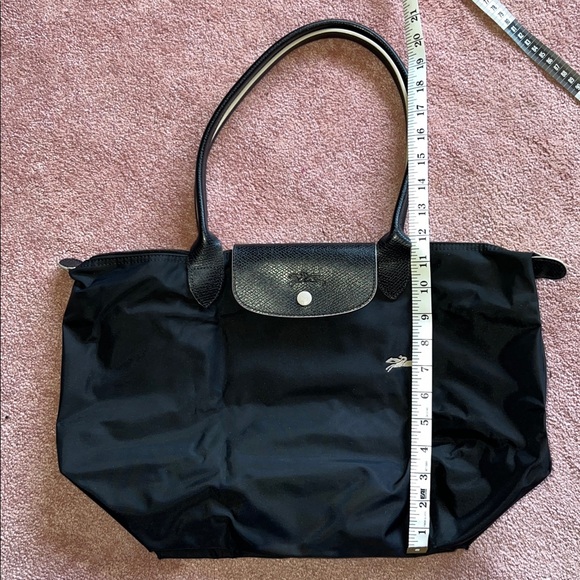 Longchamp Black Nylon Horse Logo Tote | Le Pliage Style - Picture 5 of 12